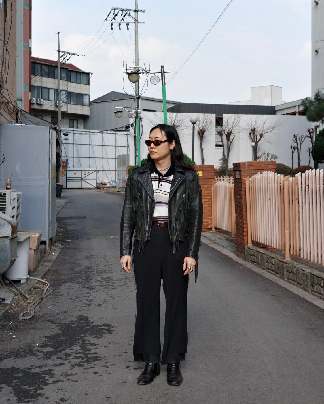 80s 콘초 프린지 모터사이클 레더 자켓 상품이미지8