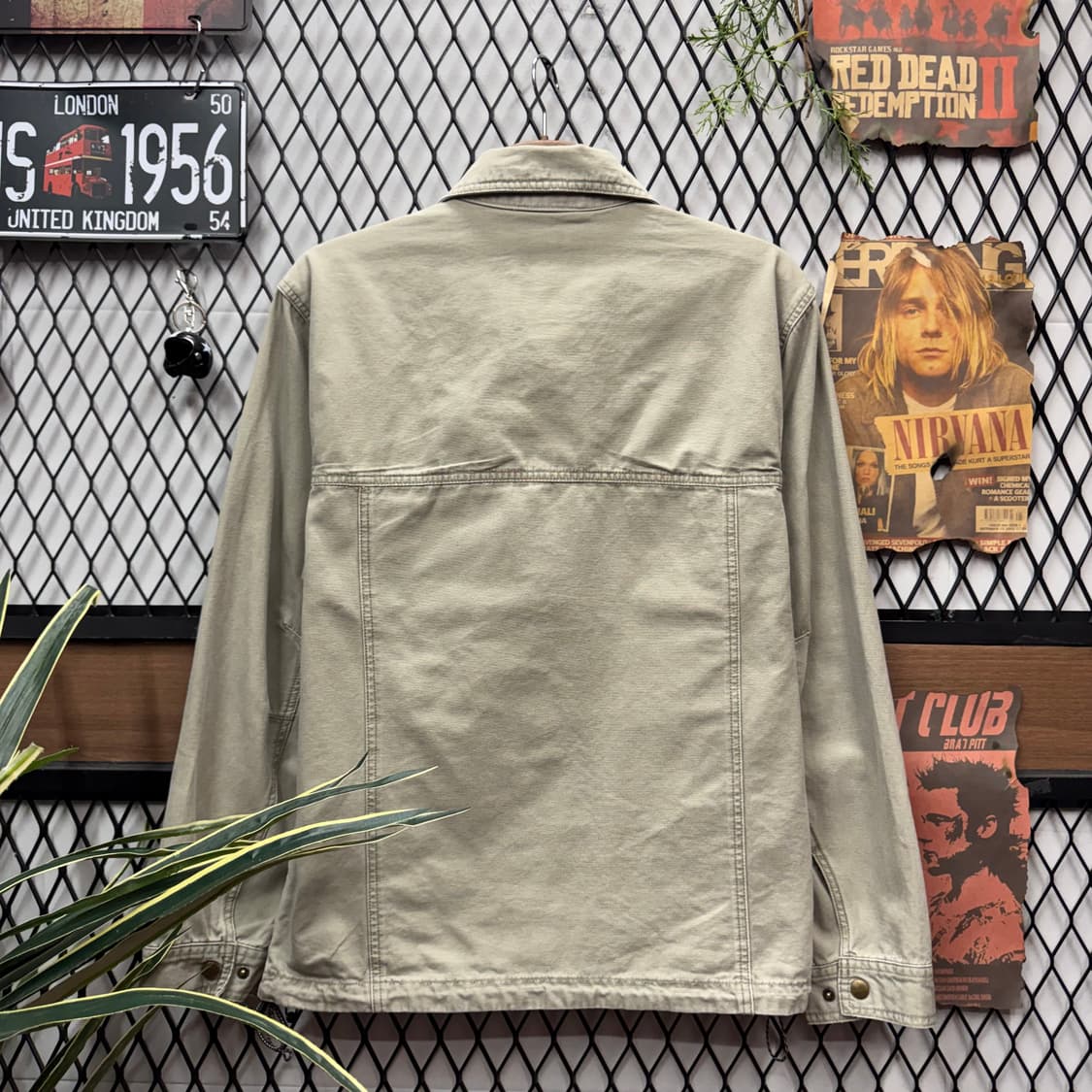 00s USA VINTAGE 데님 트러커자켓 전면 포켓 디테일 카키 상품이미지2