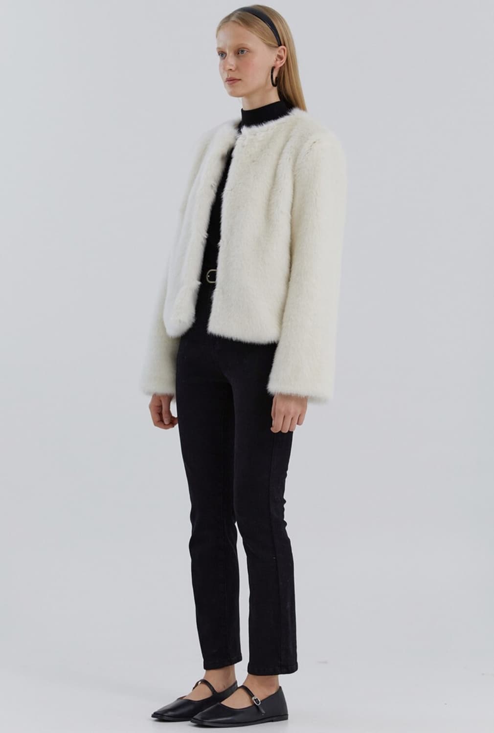 몰리올리 델마 데일리 이지퍼 자켓 화이트 M사이즈 상품이미지4