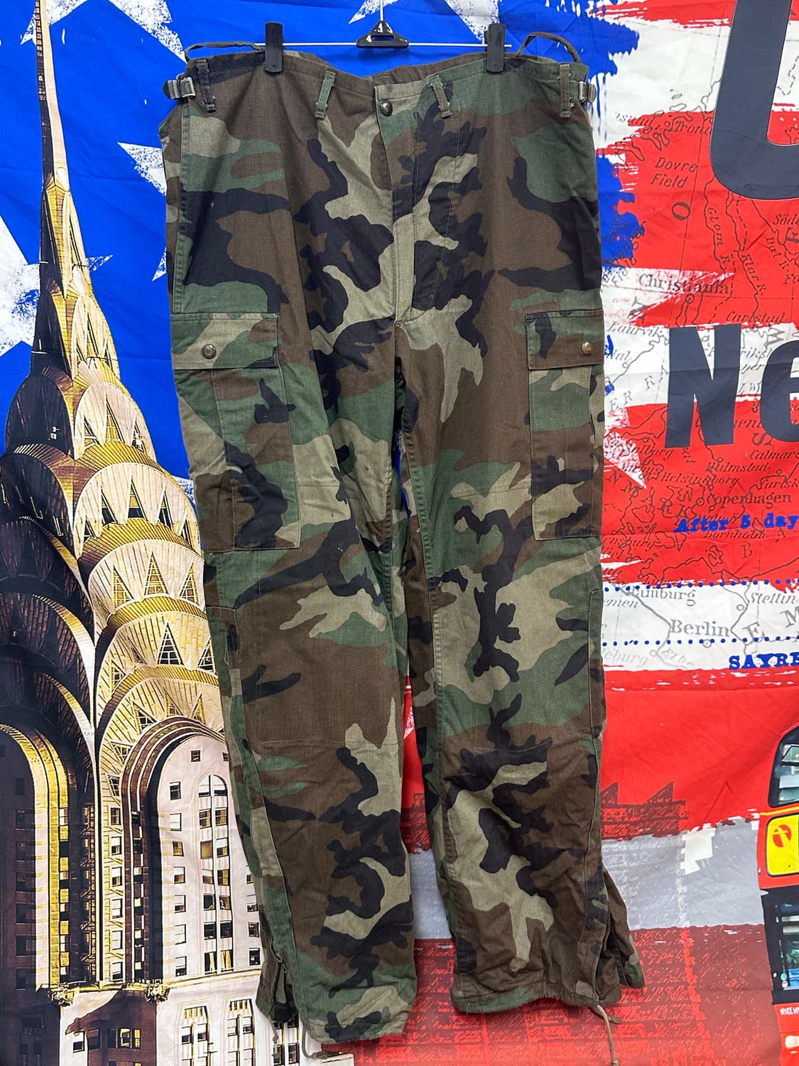 s급빈티지 카모밀리터리 와이드 팬츠 36 상품이미지1