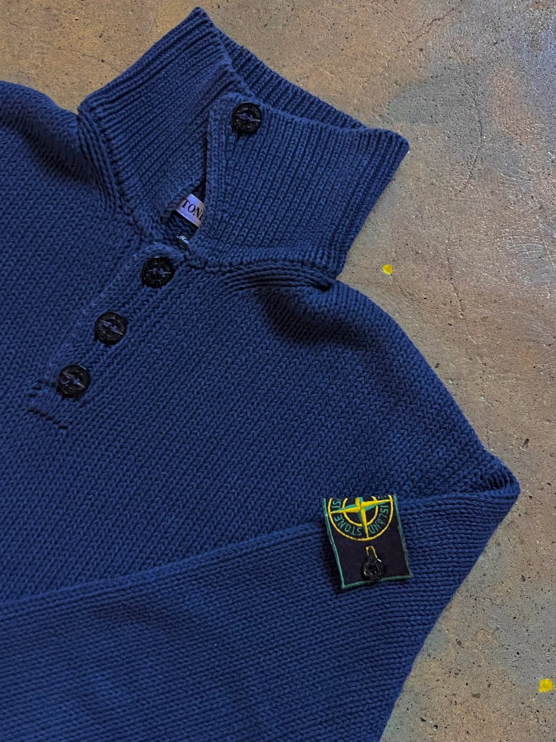 98SS 스톤아일랜드 아카이브 그린 엣지 배지 버튼업 니트 상품이미지5