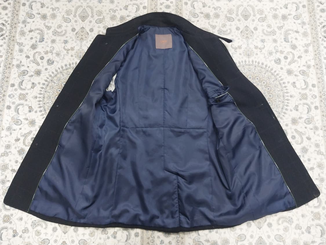 TNGT 토끼털 배색 체크 하프 코트 95 상품이미지2