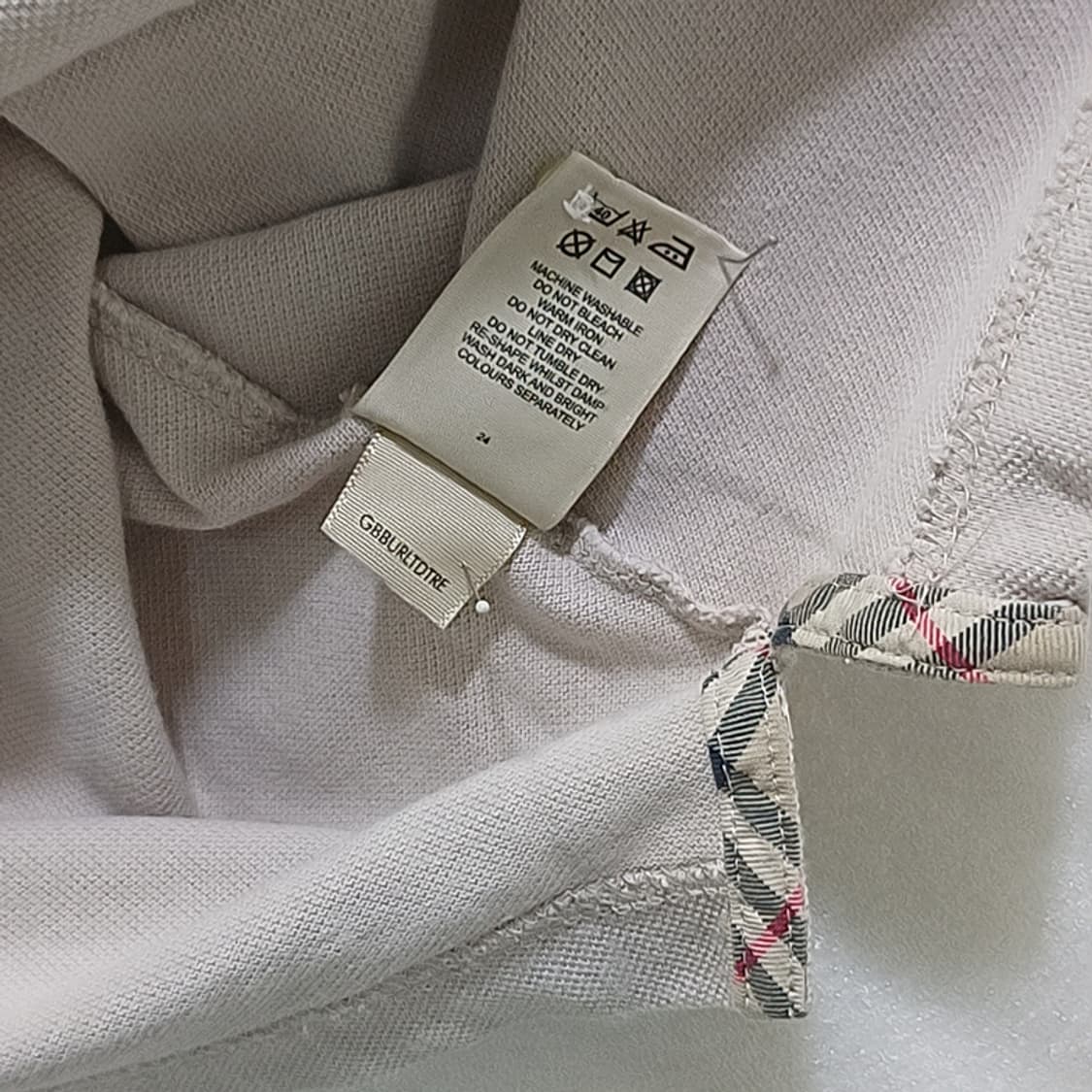 영국정품 버버리 남성 피케 카라 반팔 티 여유 M ~ L 베이지 사랑봉봉 상품이미지5