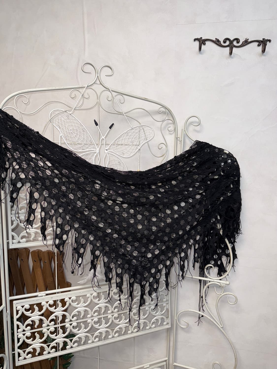 Black grunge hole scarf/shawl  상품이미지4