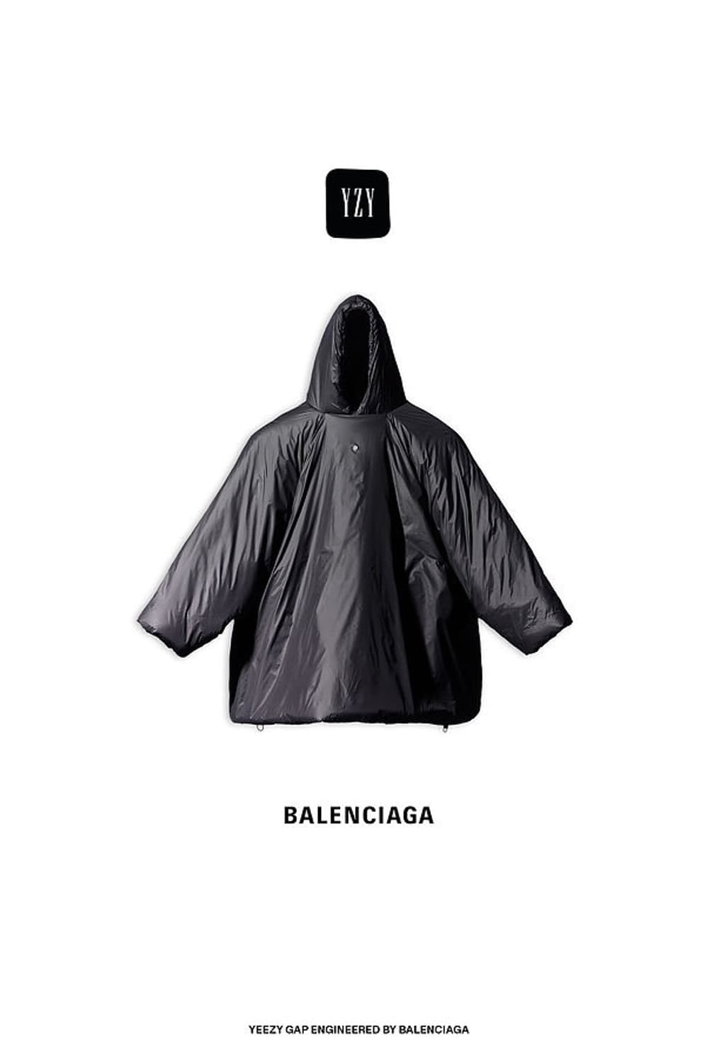 이지 갭(Yeezy Gap) 발렌시아가 콜라보 오버핏 블랙 롱패딩 자켓 상품이미지1