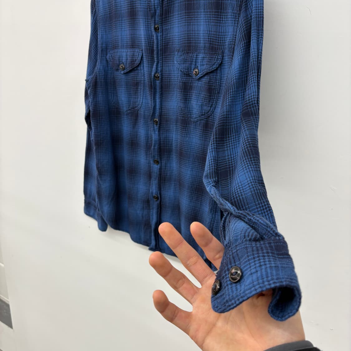슈가케인 블루 체크 셔츠 여/M 상품이미지3