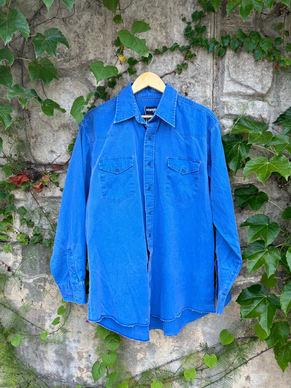 Wrangler 브러쉬포퍼 페이딩 블루 웨스턴 셔츠 상품이미지1