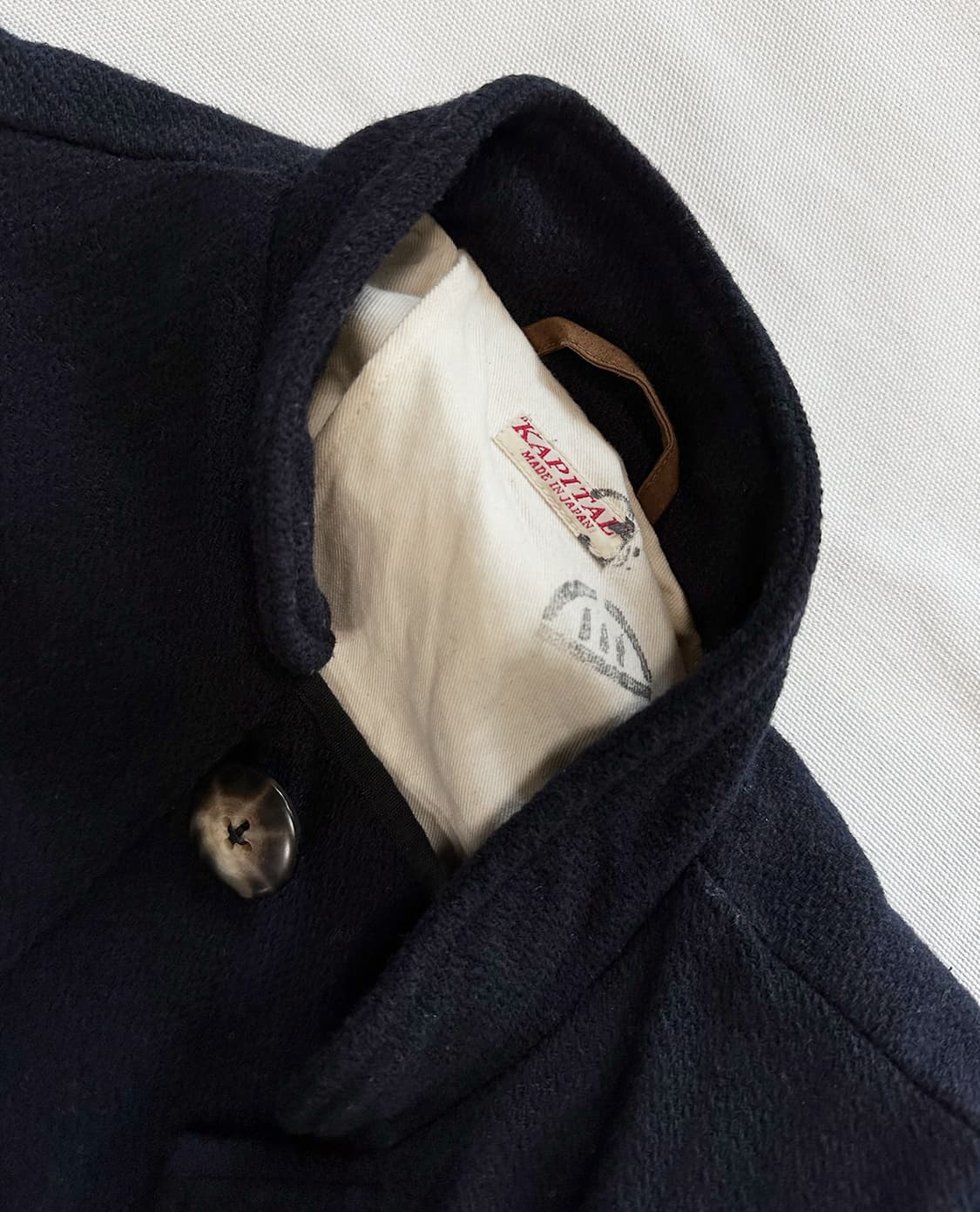 KAPITAL lether pach dark navy coat 상품이미지9