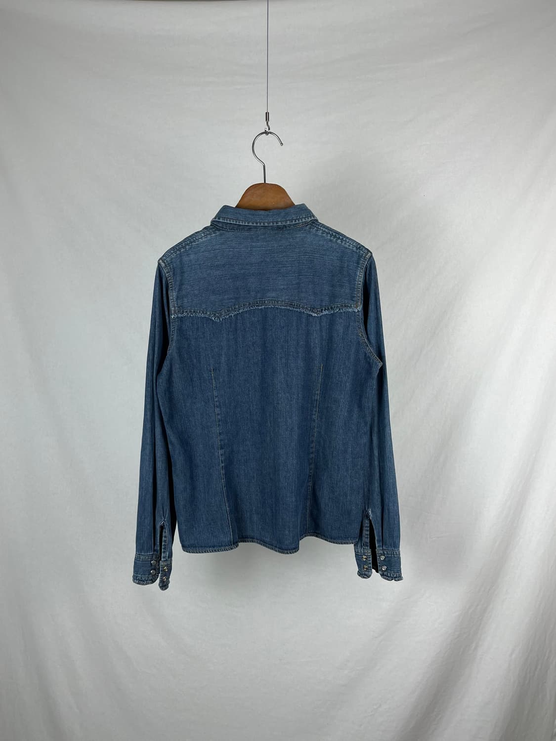 Vintage 프릴 디테일 데님 셔츠  상품이미지4