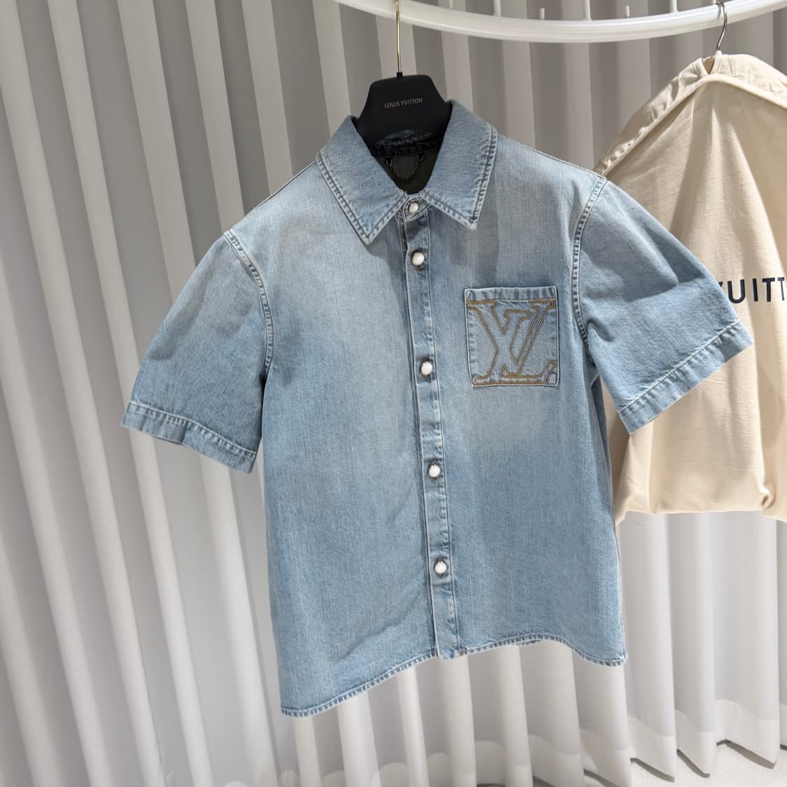 (S-/XL) / 신상 루이비통 쇼트 슬리브드 데님 반팔셔츠 자켓 상품이미지3