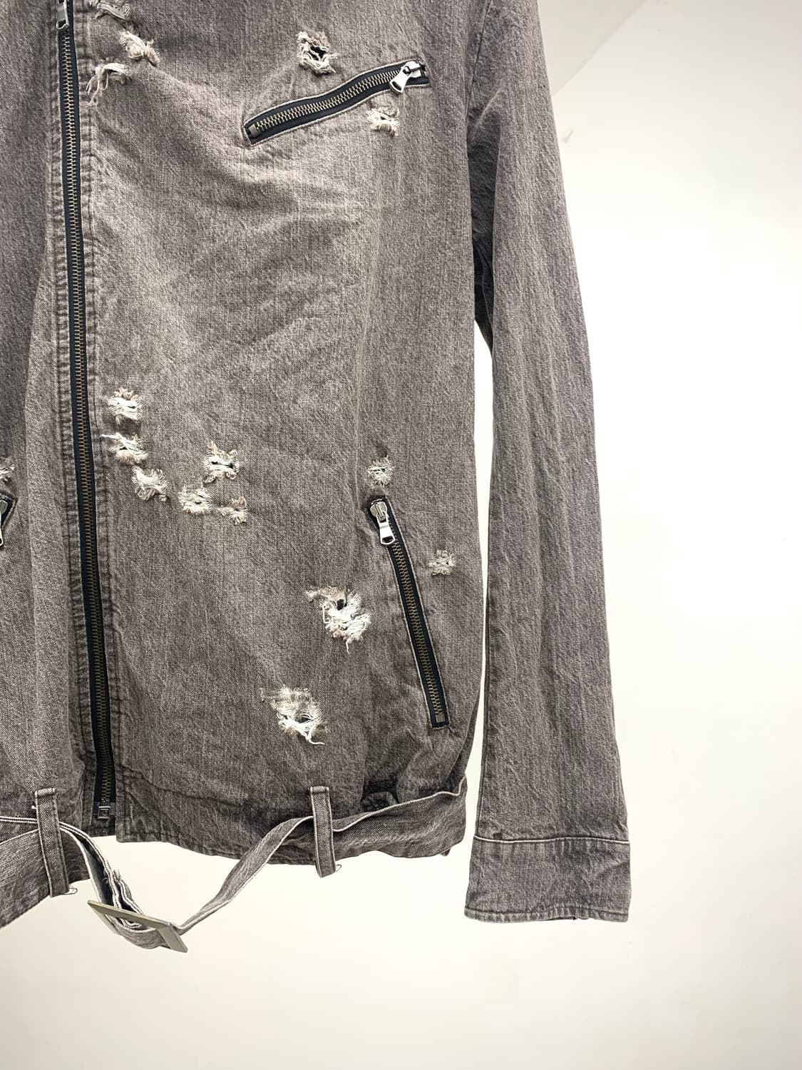 Distressed grunge mood rider jacket  상품이미지4