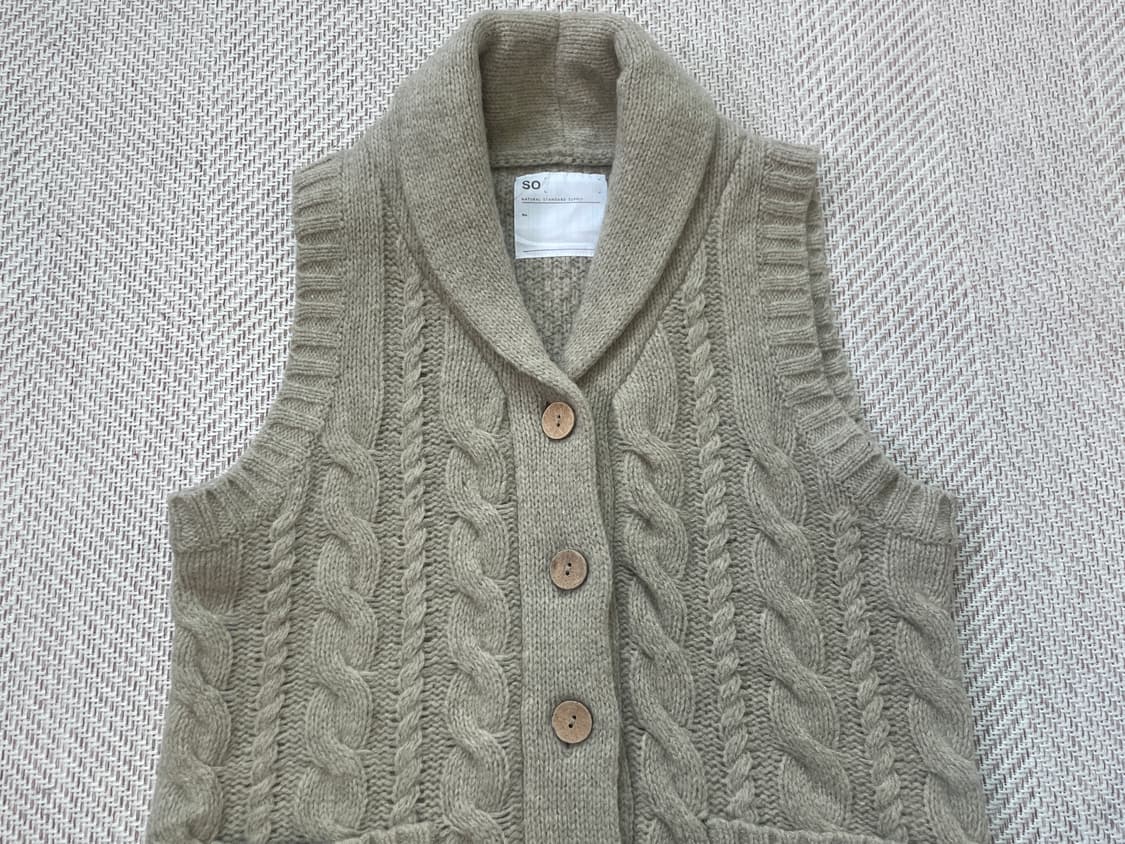 빈티지 베이지 케이블 니트 베스트  J04131 상품이미지3