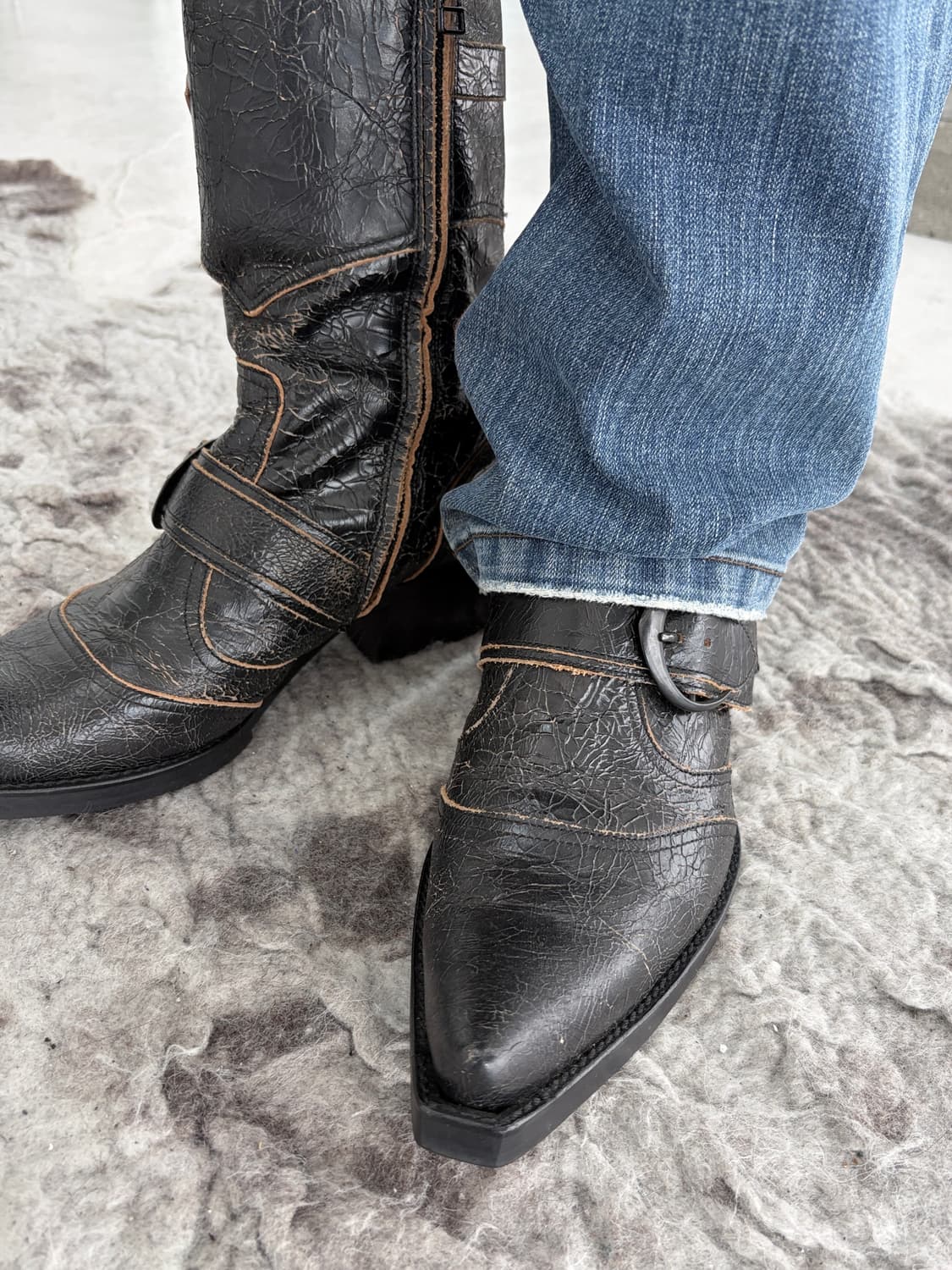 5351 PLH 크랙 레더 웨스턴 부츠 상품이미지3