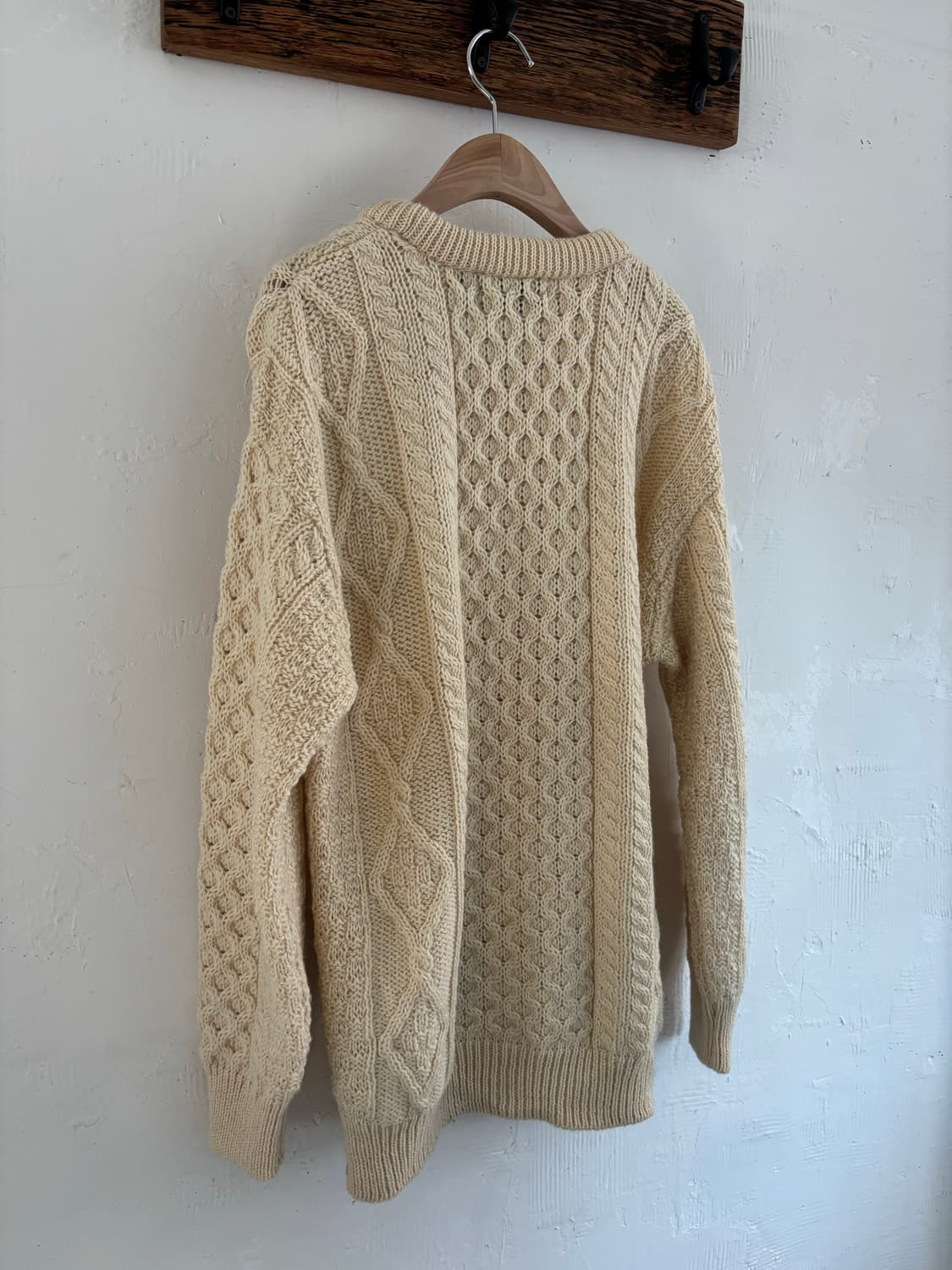 아란크래프트 베이지 피셔맨 울 니트 상품이미지5