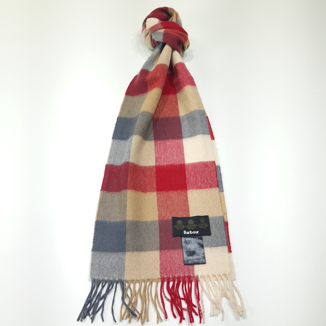 MX660 바버 램스울 체크 레드 머플러목도리 상품이미지1