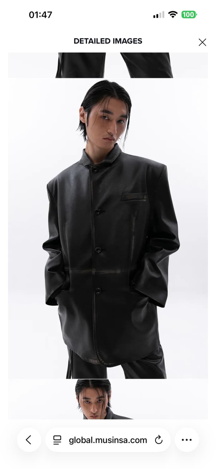 (구매) esc studio washing leather 블랙2size 상품이미지3