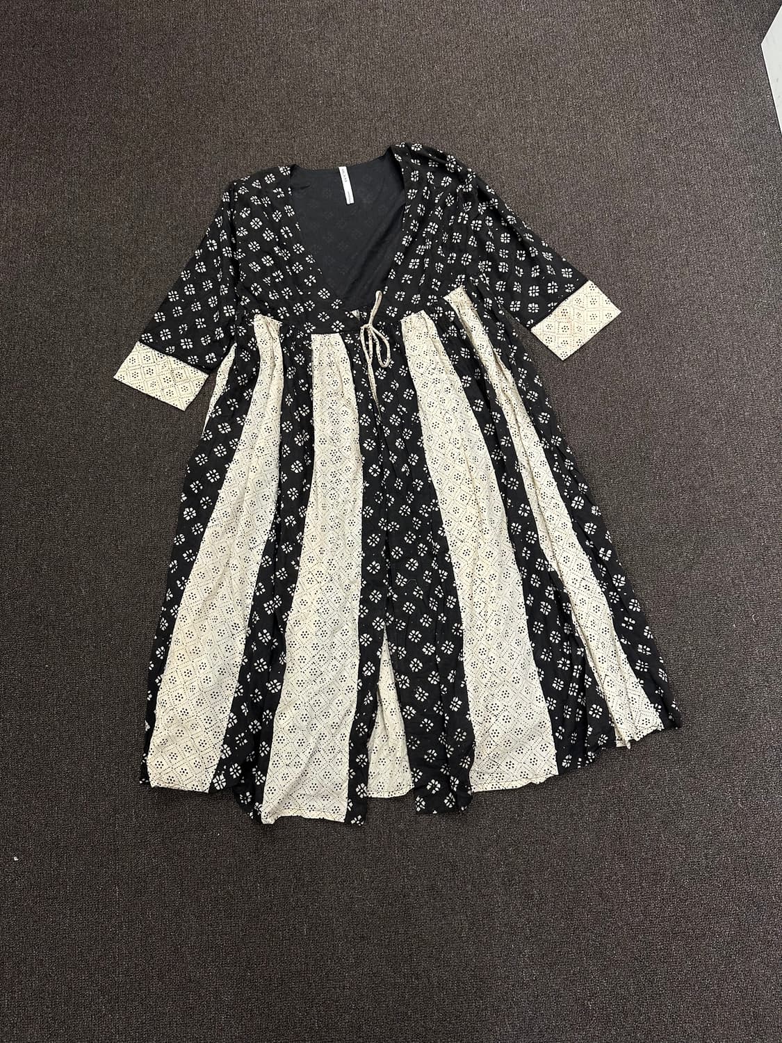 14)Japanese vintage 패턴 레이스 디테일 오픈 원피스 상품이미지2