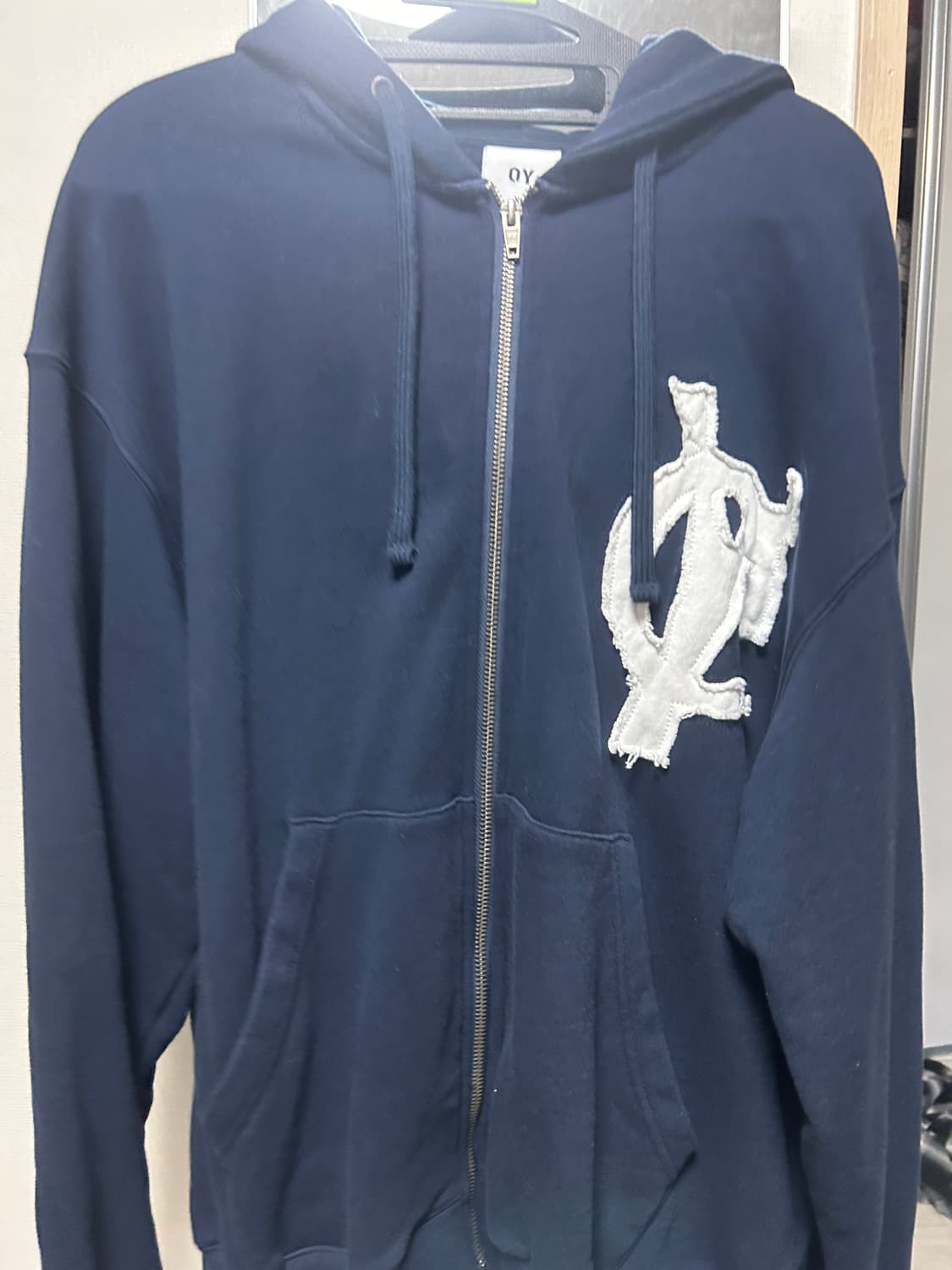 오와이 로고 후드집업 네이비 상품이미지1