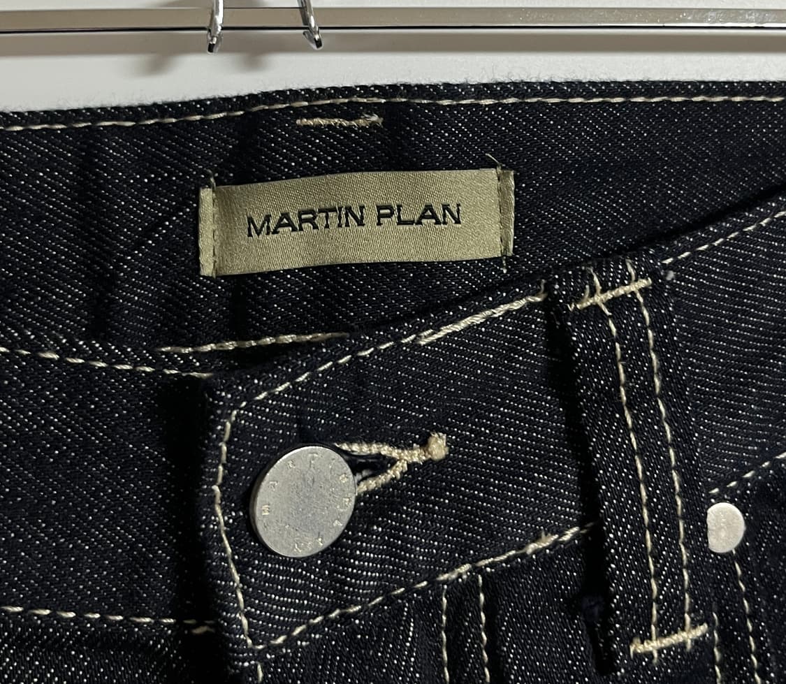 마틴플랜 더블니 캣워싱 와이드 생지 데님 팬츠 청바지 30 상품이미지6