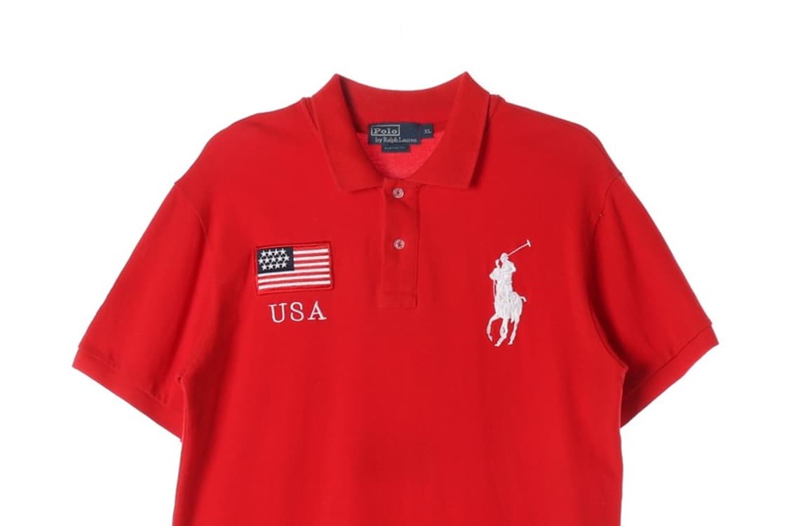 폴로 랄프로렌 USA 빅포니 레드 카라 반팔티 XL 상품이미지3