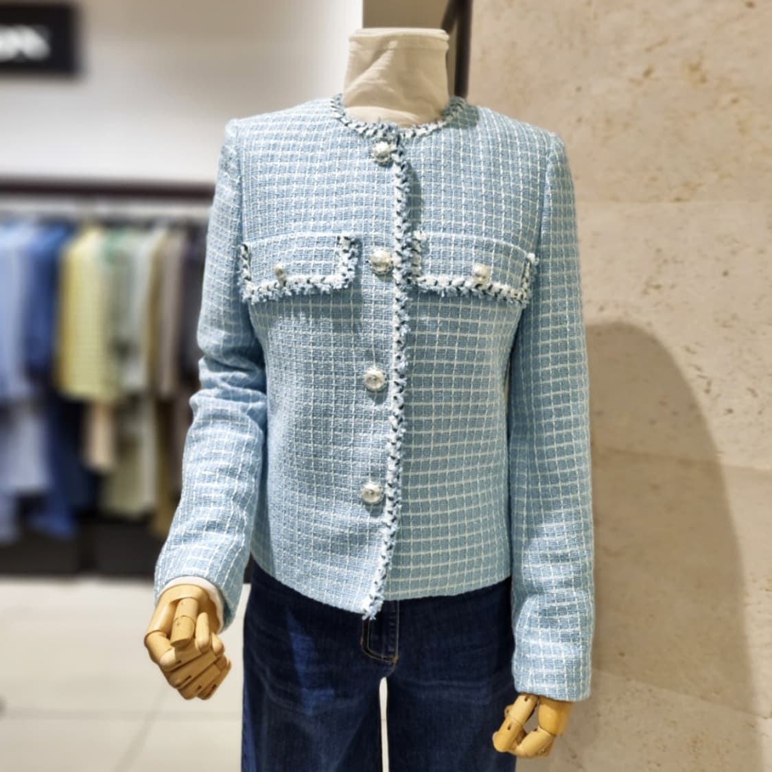 더아이잗컬렉션 브레이드 디테일 트위드자켓 55-66 상품이미지1