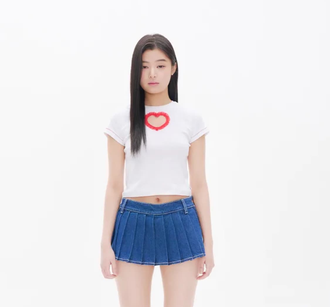 유희 하트 컷아웃 레이스 티셔츠 상품이미지2