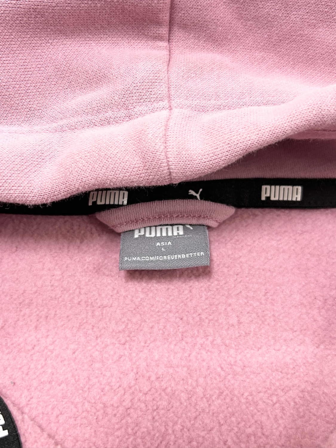 푸마 스펠로고 핑크 후드집업 상품이미지7