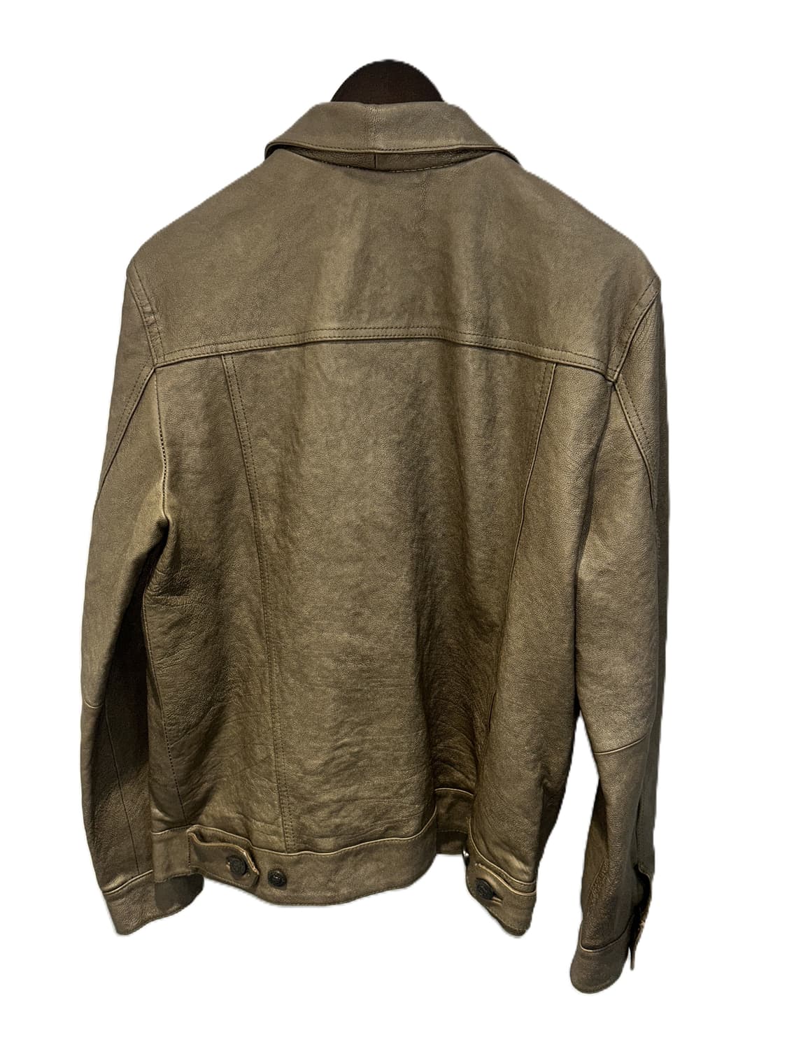 Marbobo Classics 빈티지 브라운 레더 트러커 자켓 상품이미지2