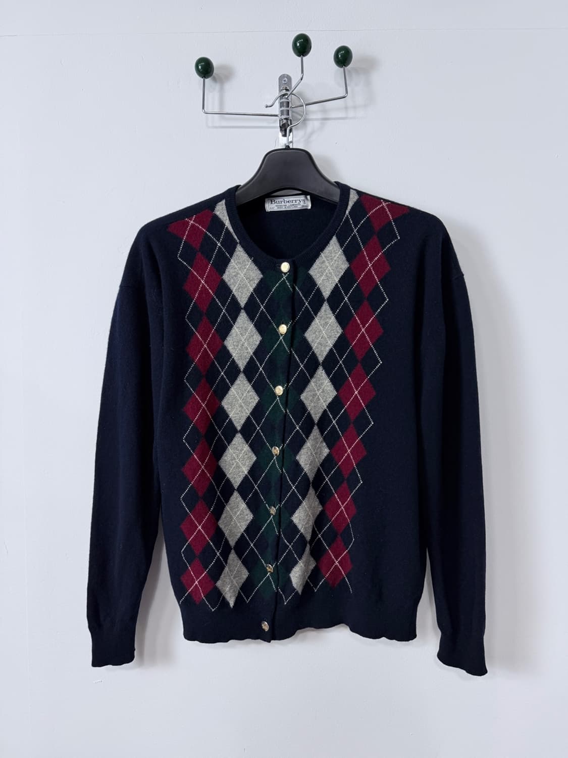 버버리 아가일 금장 가디건  상품이미지1