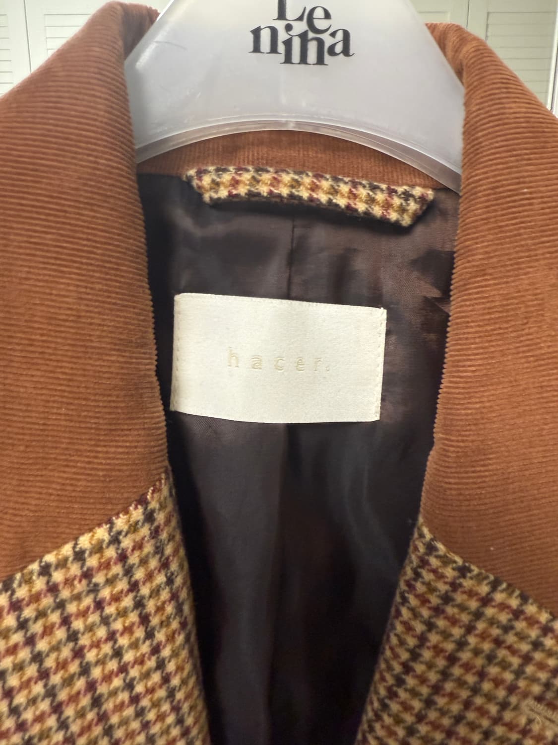 아쎄르 울체크자켓 더바넷 시엔느 리본빛 상품이미지6