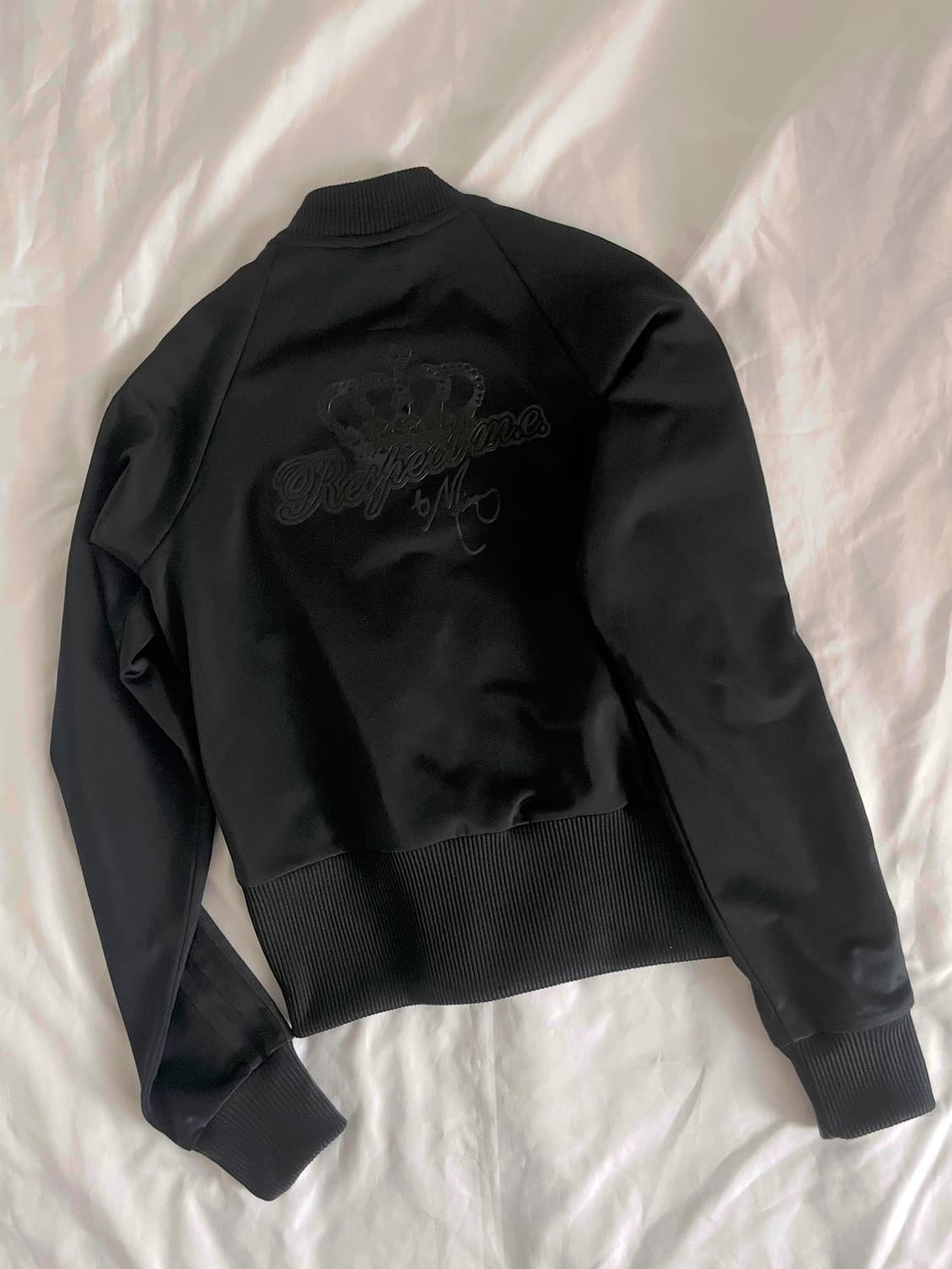 일본 빈티지 아디다스 미씨엘리엇 리스펙트미 올블랙딱붙크롭저지 상품이미지2