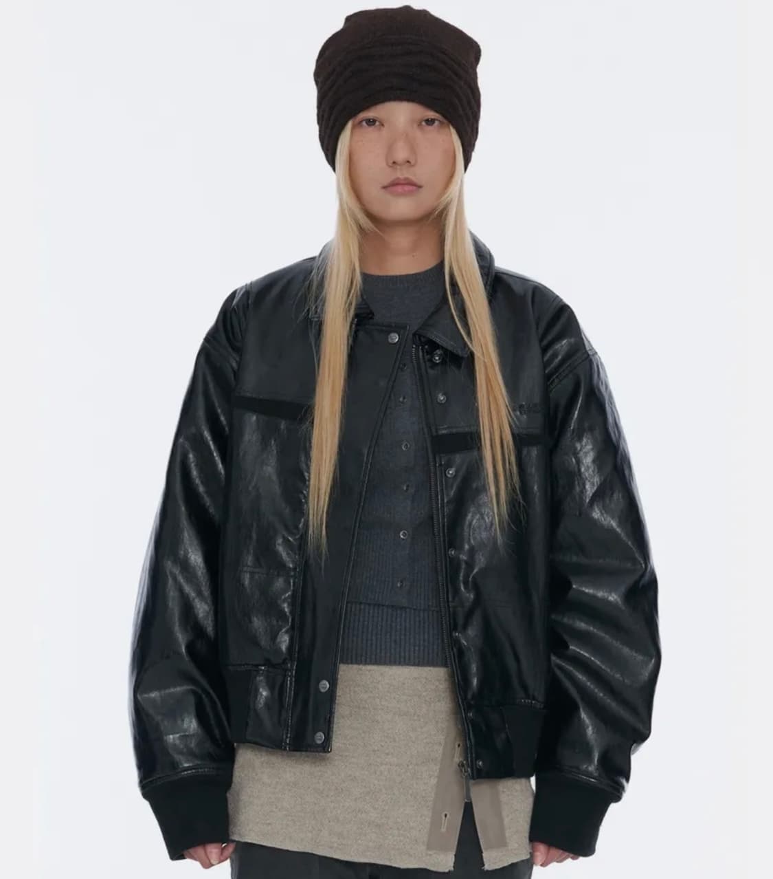 웰빙익스프레스 패딩 레더 자켓 상품이미지1