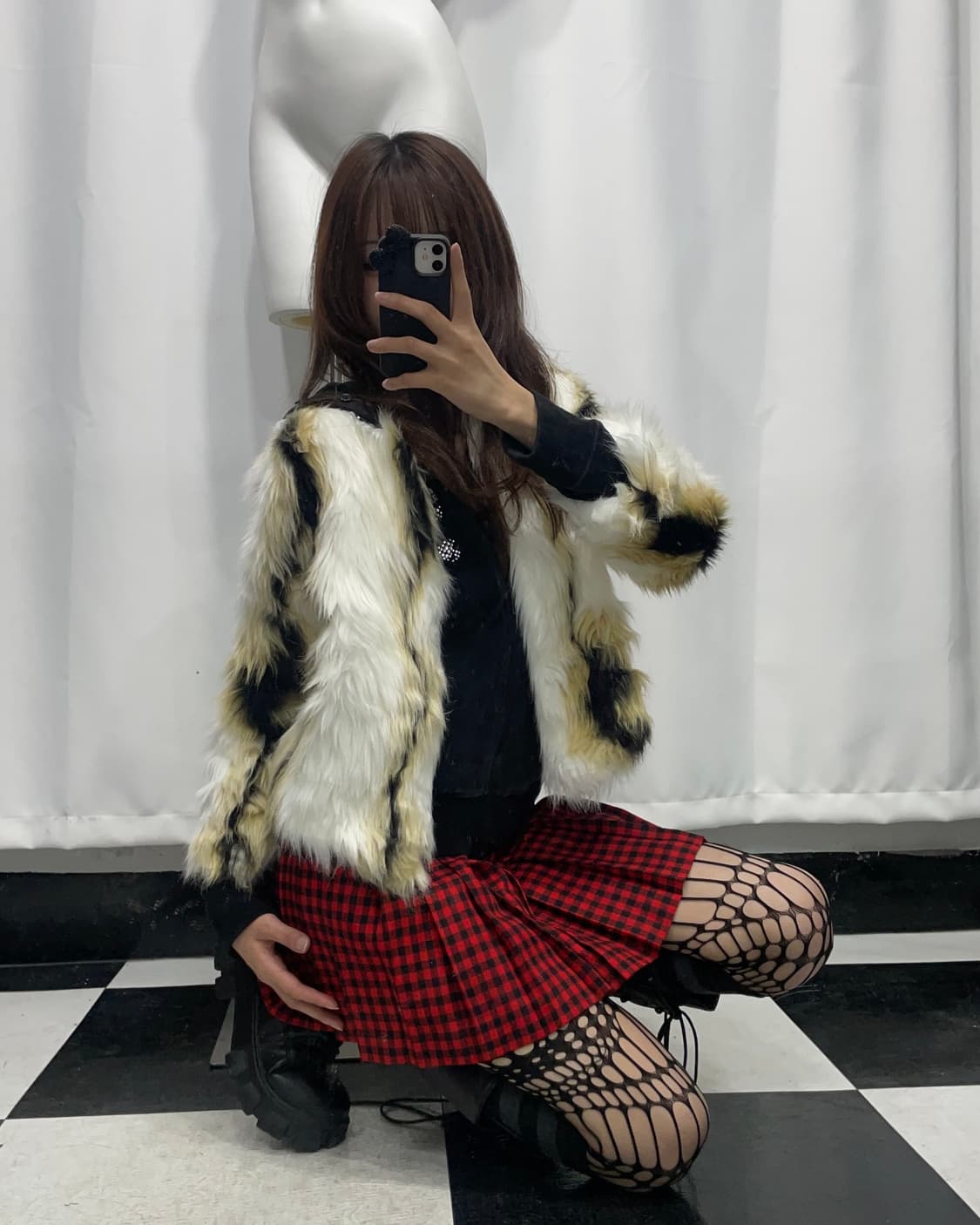 🎸화이트 스트라이프 퍼 자켓🎸 상품이미지3