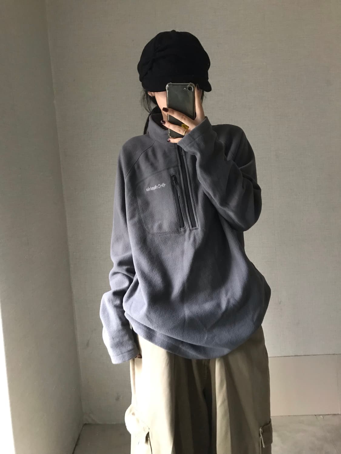 콜롬비아 오버핏 후리스 반집업 상품이미지2