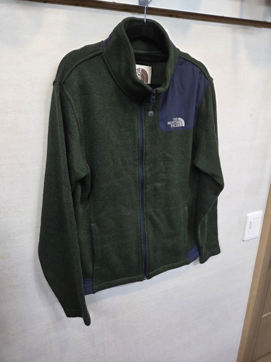노스페이스 화이트라벨 니트집업 플리스 자켓 L 딥그린 상품이미지5