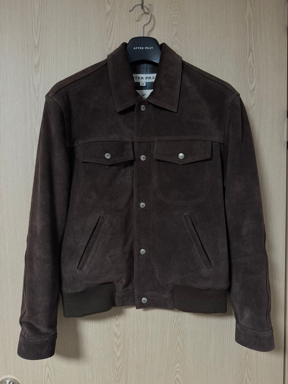 애프터프레이 스웨이드 트러커 블루종 브라운 M 상품이미지3