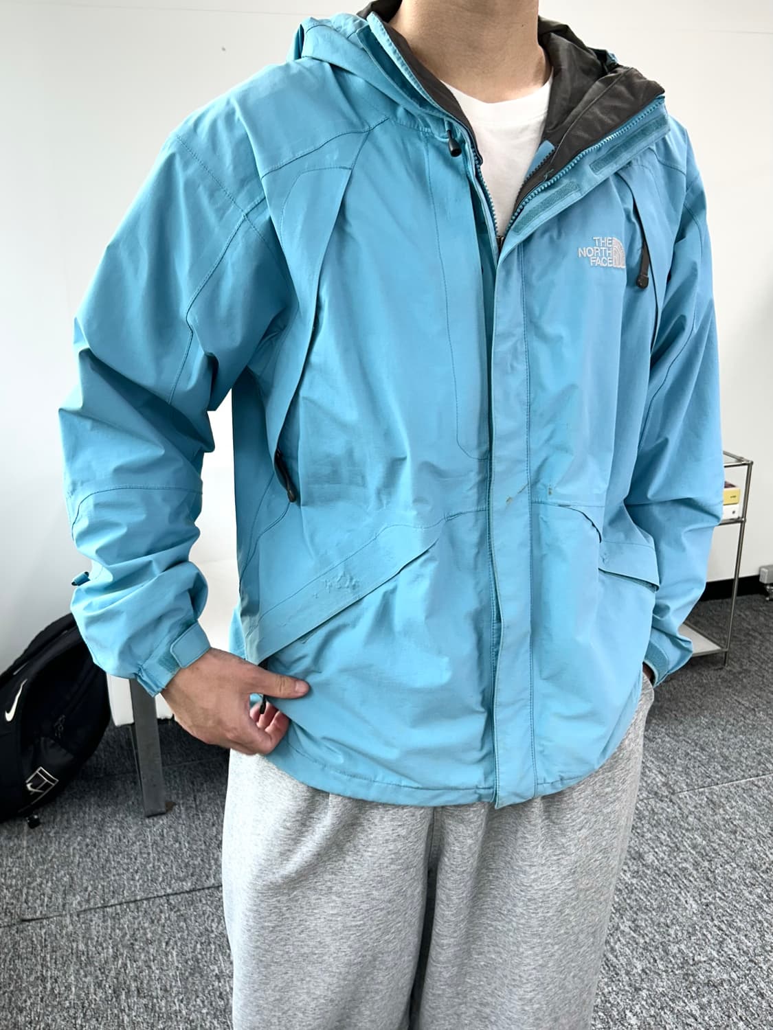 노스페이스 라이트 블루 후드 자켓 M 상품이미지2