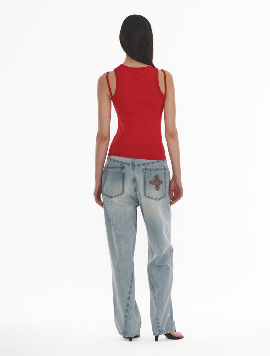 웰빙익스프레스 컷아웃 슬리브리스 레드 상품이미지5