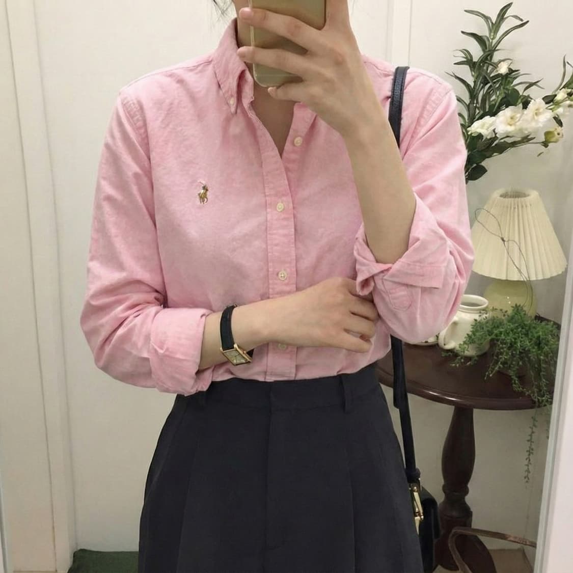 폴로 스포츠 핑크 옥스포드 셔츠 / Women’s M (체감) 상품이미지1