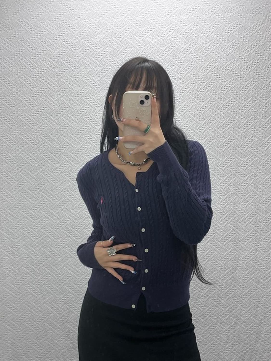 폴로 랄프로렌 모던캐주얼 자수로고 꽈배기 케이블 가디건 XL C07663 상품이미지1