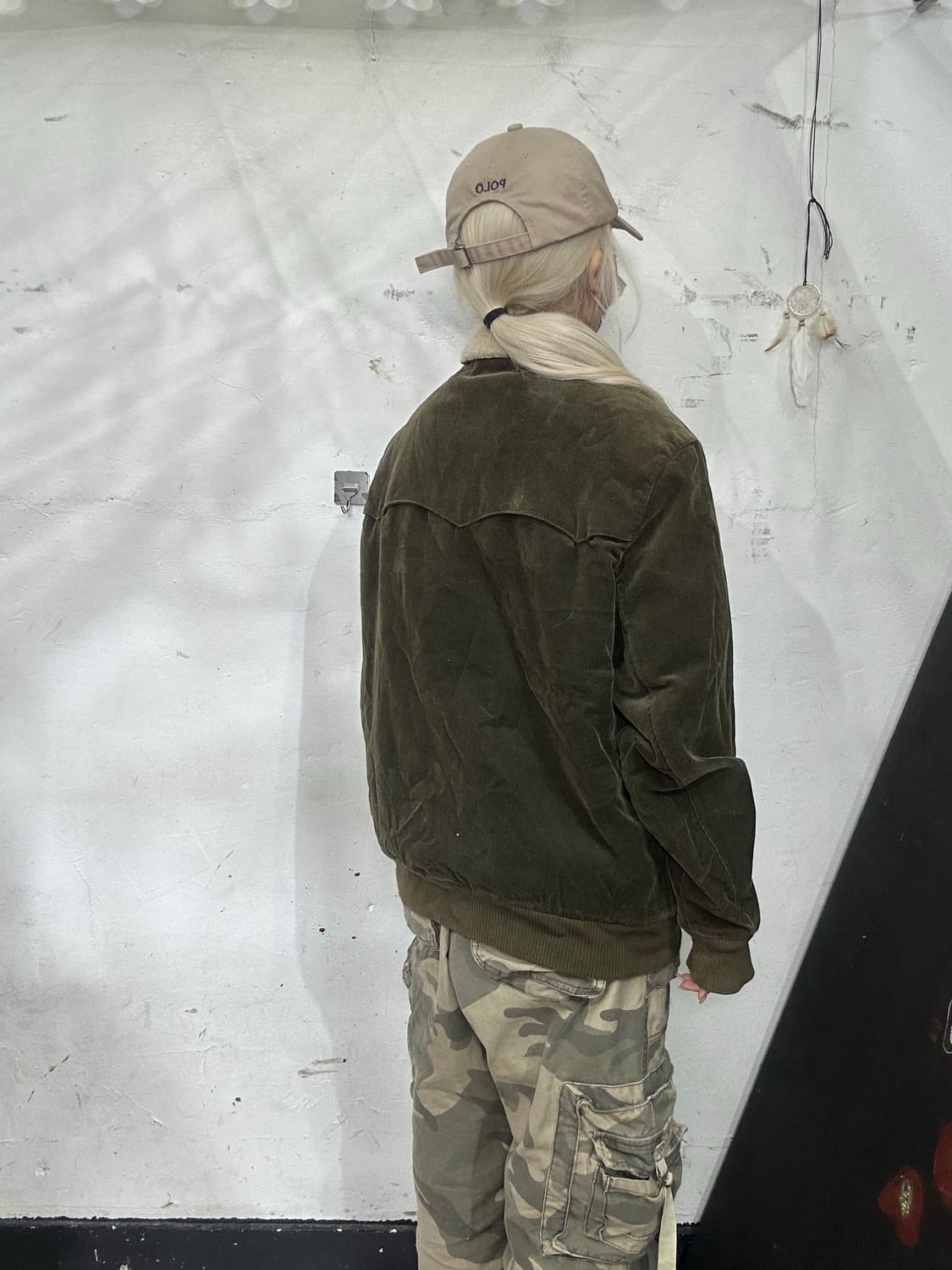 프레드페리 일본판 카키 내부 기모 코듀로이 블루종 골덴 자켓 XL  상품이미지3