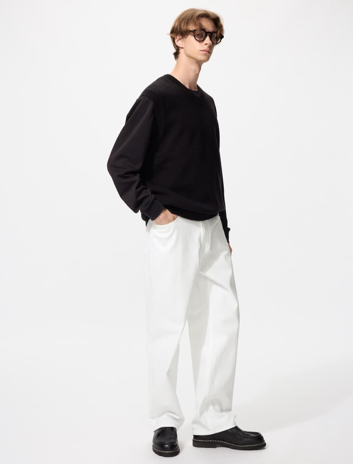 유니클로 와이드 스트레이트 진 화이트 상품이미지1