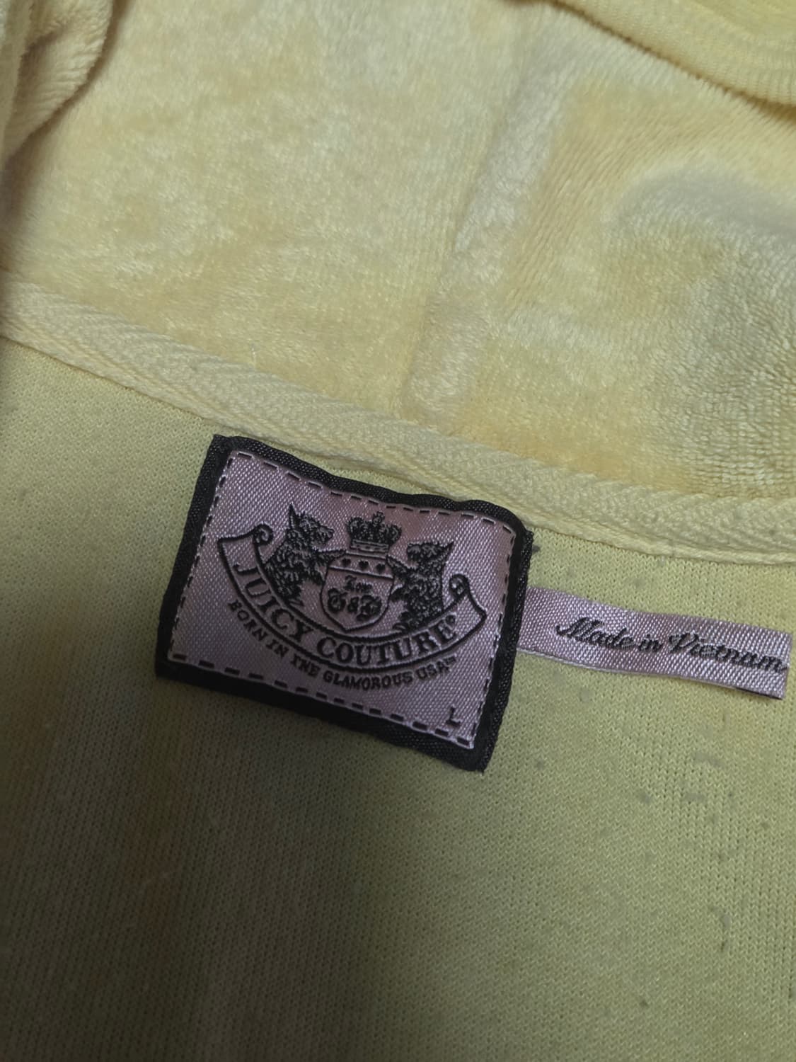 주시꾸뛰르 벨벳 테리 연노랑 후드집업 희귀져지 y2k  상품이미지3