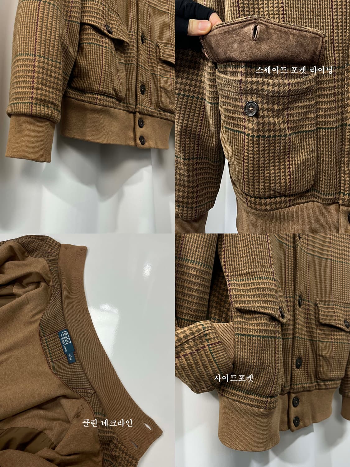 폴로 랄프로렌 글랜체크 A-2 에비에이터 플라이트 봄버 자켓 상품이미지6