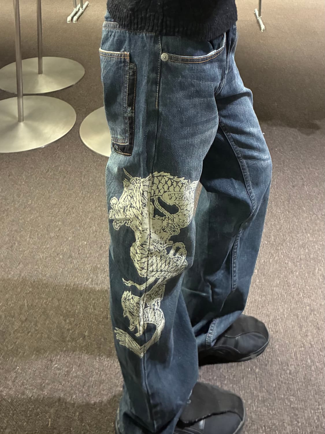 82)Japanese vintage 여성 용 자수 데님팬츠 상품이미지3