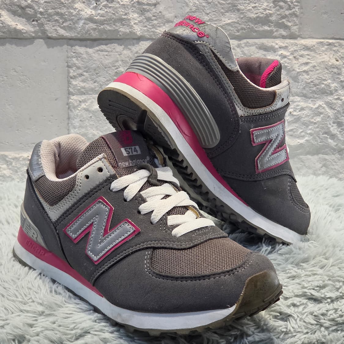 2q-30:뉴발란스 574 그레이 핑크 (24cm) 상품이미지4