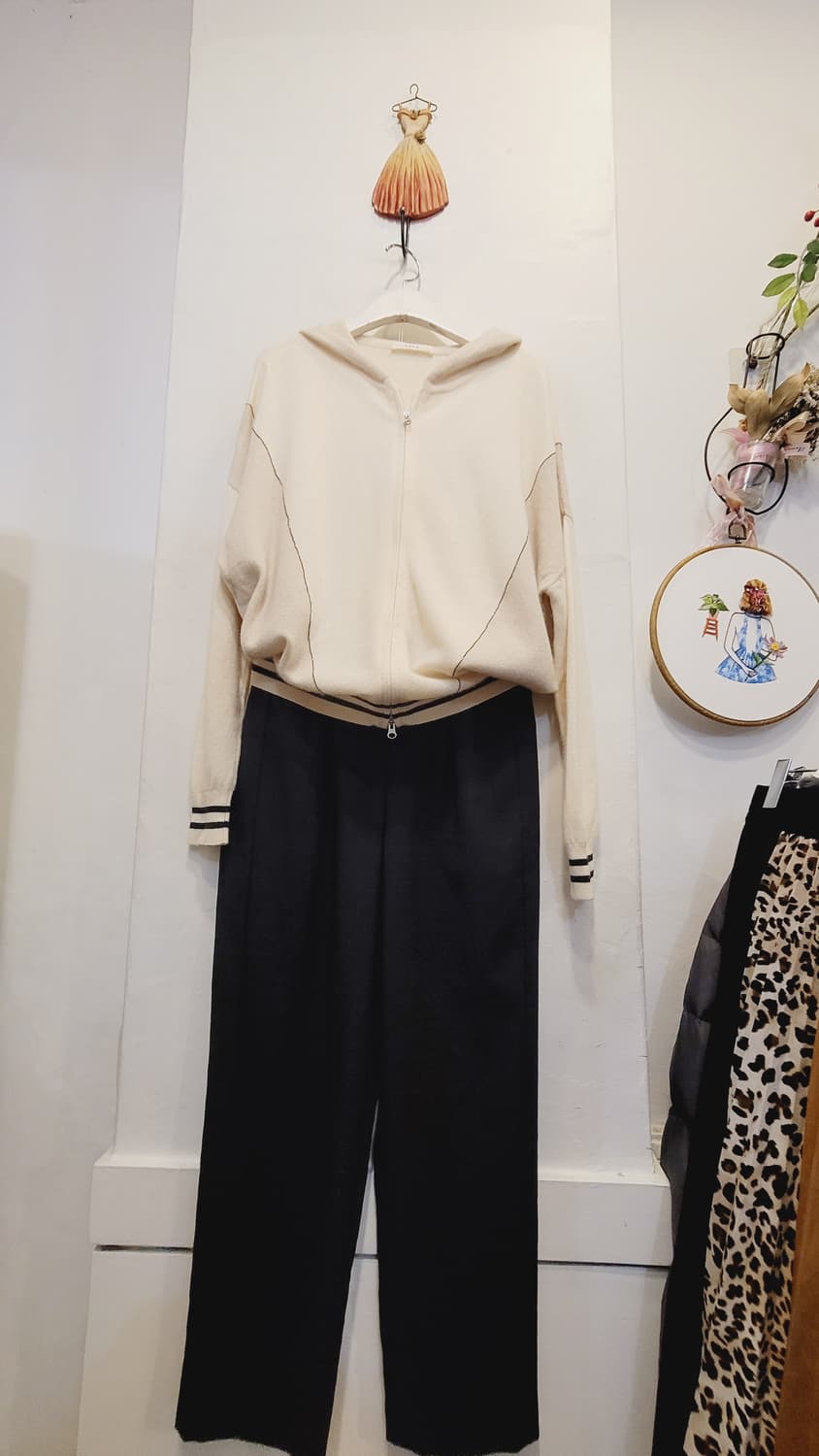 캐시미어 100% 후드집업 상품이미지1