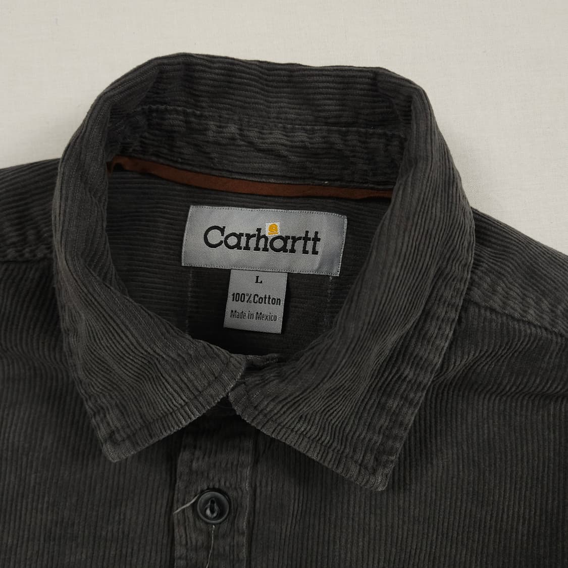 L(100) 칼하트 리워크 코듀로이 헤비셔츠 차콜 상품이미지4