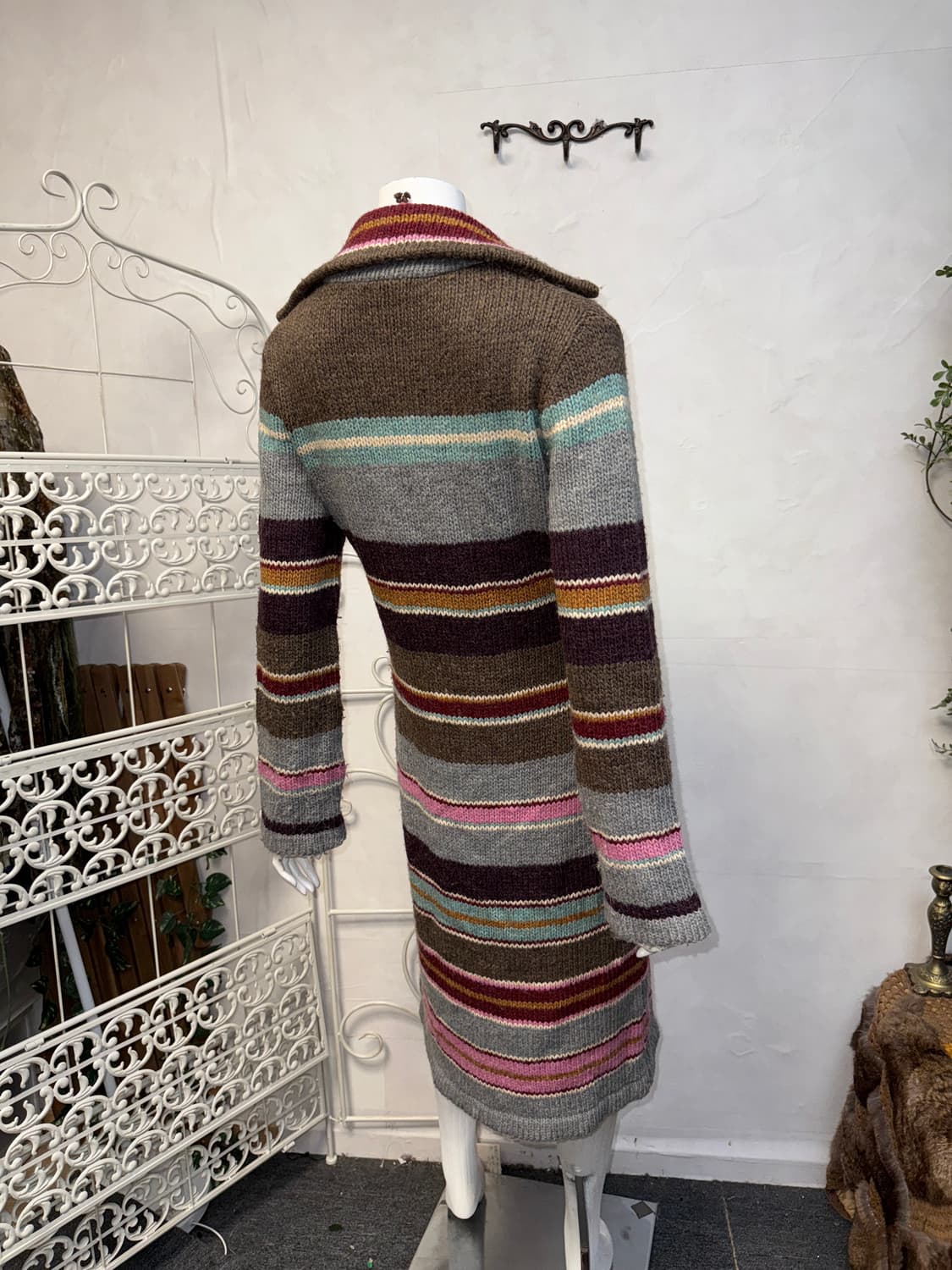 Kookaï stripe wool cardigan muffler set 상품이미지3