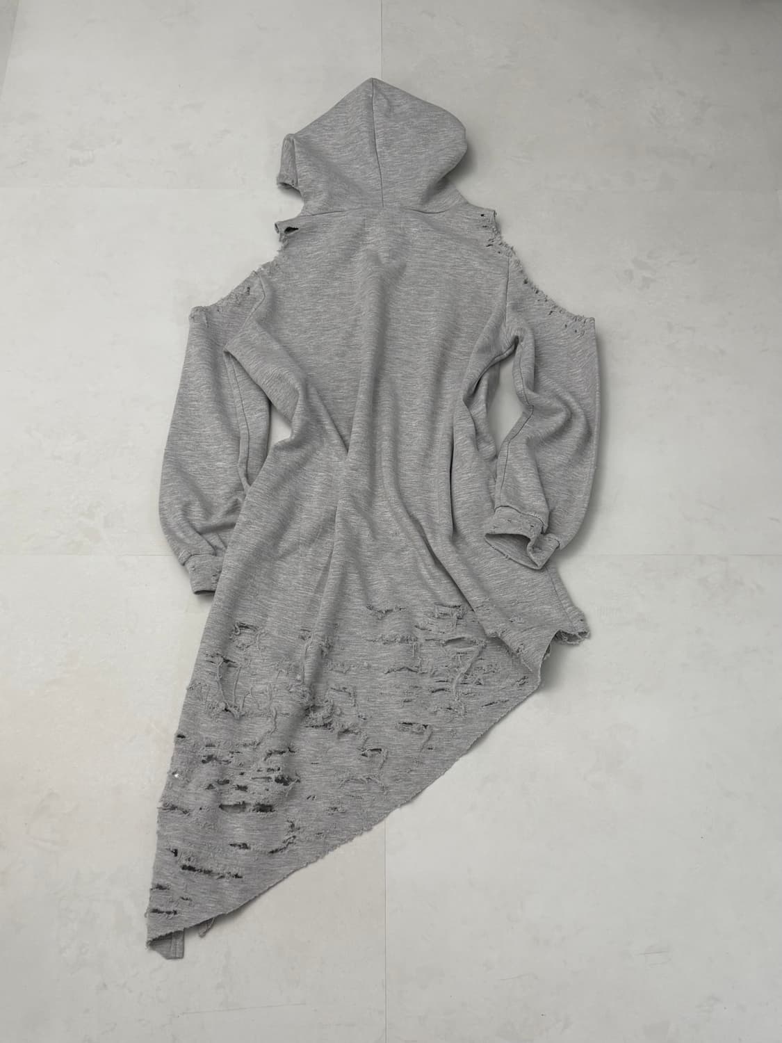 디스트레스 그레이 언발 후드 원피스  상품이미지7